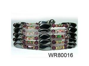 36inch Burgundy Cloisonne ,Crystal,Magnetic Wrap Bracelet Necklace All in One Set